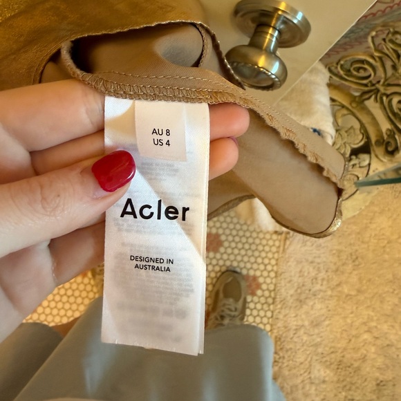 ACLER GOLD MIDI RUFFLE DRESS - Picture 8 of 9